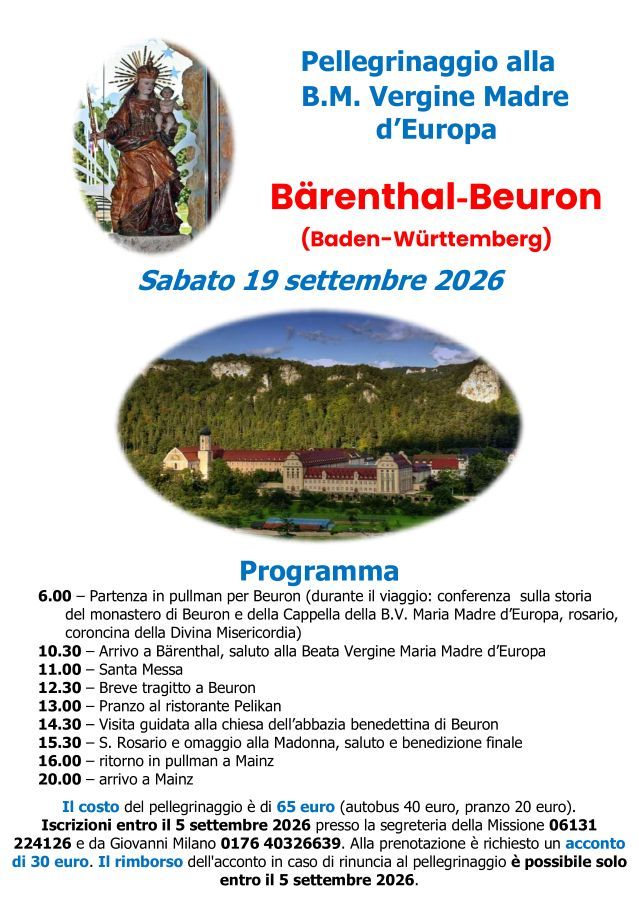 Pellegrinaggio alla B.M. Vergine Madre d'Europa